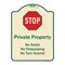 Signmission Designer Series-Private Property No Outlet No Trespassing Or Turn Around With, 24" H, TG-1824-9917 A-DES-TG-1824-9917 - alternate 1